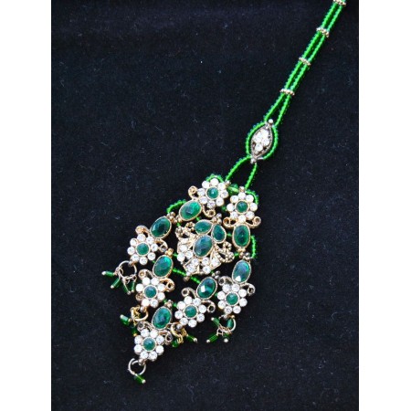 Green Maang Tikka